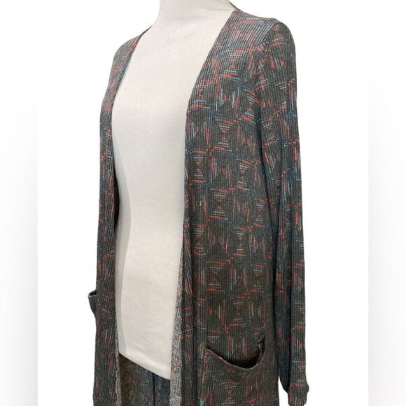 NWT Lularoe Sarah Open Front Longline Cardigan Geo Print - Picture 2 of 14